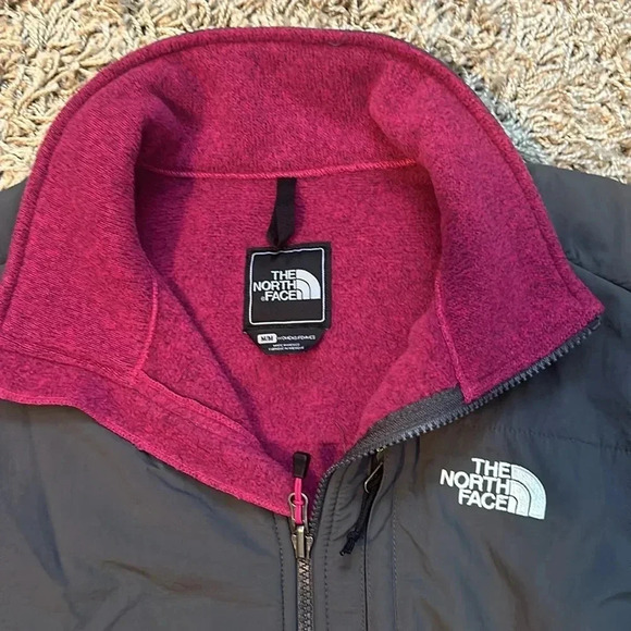 The North Face Denali Glacier fleece fuchsia gray full zip jacket Medium - Picture 2 of 8